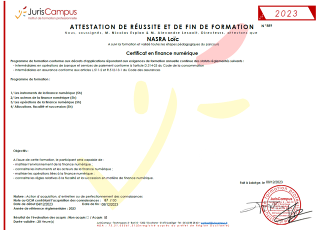 certification en finance numérique 